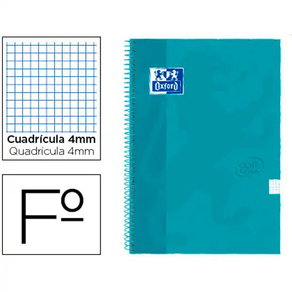 CUADERNO ESPIRAL TAPA EXTRADURA FOLIO 80HJS 90GR AQUA TOUCH OXFORD (400075612) CUADERNO ESPIRAL TAPA EXTRADURA FOLIO 80HJS 90GR AQUA TOUCH OXFORD (400075612)