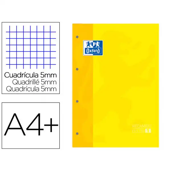 RECAMBIO OXFORD ENCOLADO AMARILLO A4 80HJ CDLA 400123675 159580 RECAMBIO OXFORD ENCOLADO AMARILLO A4 80HJ CDLA 400123675 159580