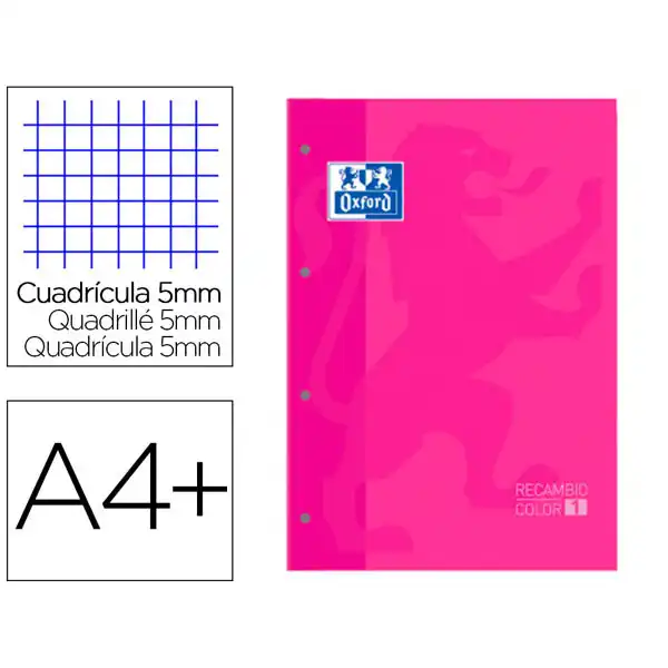 RECAMBIO OXFORD ENCOLADO FUCSIA A4 80HJ CDLA 400123677 RECAMBIO OXFORD ENCOLADO FUCSIA A4 80HJ CDLA 400123677