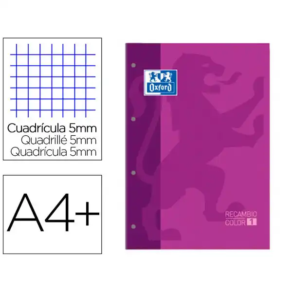 RECAMBIO OXFORD ENCOLADO MORADO A4 80HJ CDLA 400123682 RECAMBIO OXFORD ENCOLADO MORADO A4 80HJ CDLA 400123682