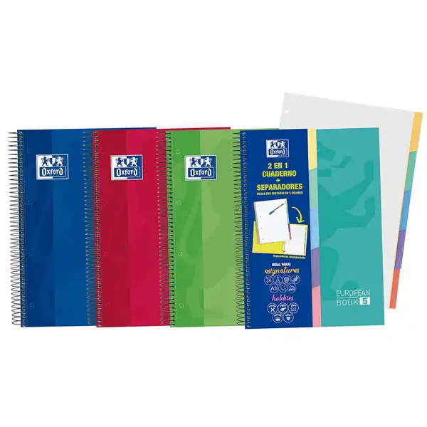 CUADERNO ESPIRAL MICROPERFORADO TAPA EXTRADURA A4 CON SEPARDORES OXFORD 400135621 CUADERNO ESPIRAL MICROPERFORADO TAPA EXTRADURA A4 CON SEPARDORES OXFORD 400135621