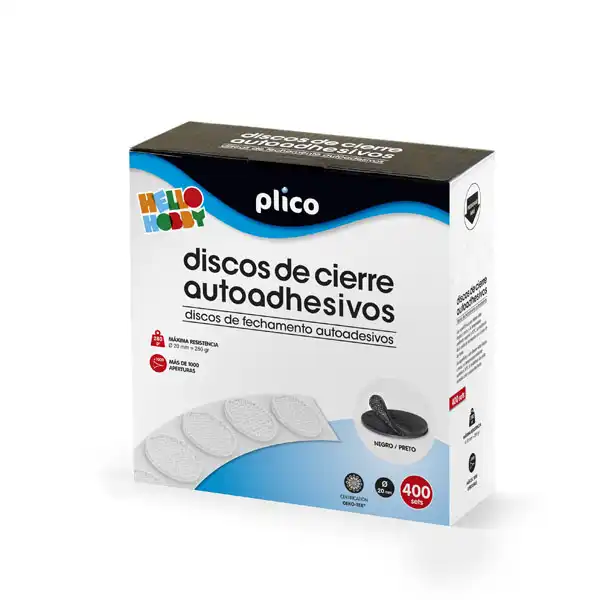DISCO DE CIERRE PLICO VELCRO AUTOADHESIVO 20MM NEGRO 400 UDS 13335 DISCO DE CIERRE PLICO VELCRO AUTOADHESIVO 20MM NEGRO 400 UDS 13335