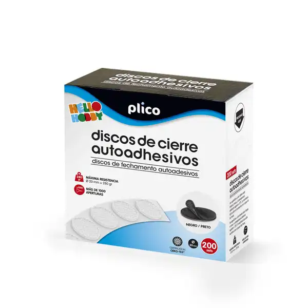 DISCO DE CIERRE PLICO VELCRO AUTOADHESIVO 20MM NEGRO 200 UDS 13339 165314 DISCO DE CIERRE PLICO VELCRO AUTOADHESIVO 20MM NEGRO 200 UDS 13339 165314