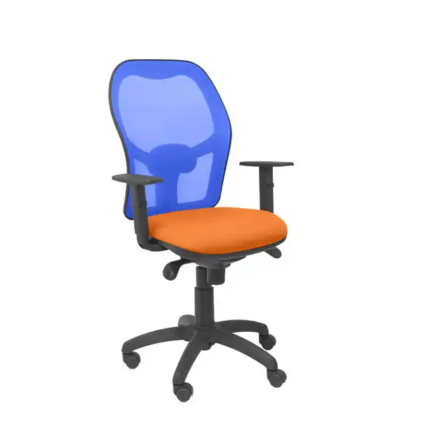SILLA JORQUERA MALLA AZUL ASIENTO BALI NARANJA SILLA JORQUERA MALLA AZUL ASIENTO BALI NARANJA