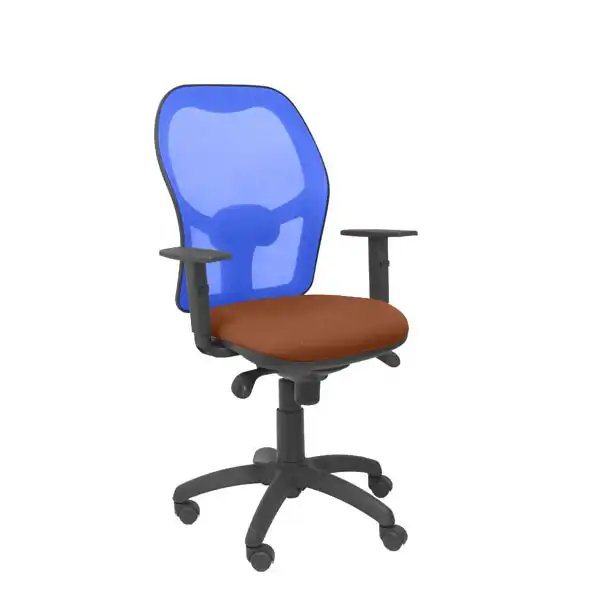 SILLA JORQUERA MALLA AZUL ASIENTO BALI MARRÓN SILLA JORQUERA MALLA AZUL ASIENTO BALI MARRÓN
