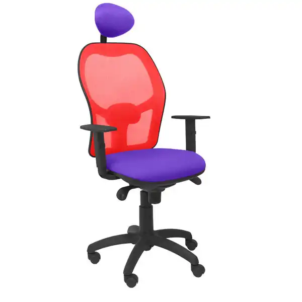SILLA JORQUERA MALLA ROJA ASIENTO BALI LILA CON CABECERO FIJO SILLA JORQUERA MALLA ROJA ASIENTO BALI LILA CON CABECERO FIJO
