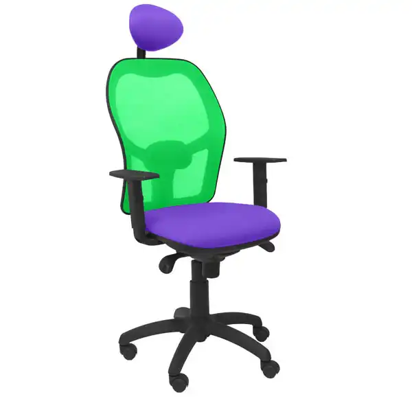 SILLA JORQUERA MALLA VERDE ASIENTO BALI LILA CON CABECERO FIJO SILLA JORQUERA MALLA VERDE ASIENTO BALI LILA CON CABECERO FIJO