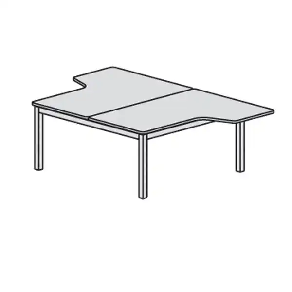 KIT MESA EXECUTIVE CON FORMA DE L 180x163x240 ALUMINIO / BLANCO ROCADA KIT MESA EXECUTIVE CON FORMA DE L 180x163x240 ALUMINIO / BLANCO ROCADA