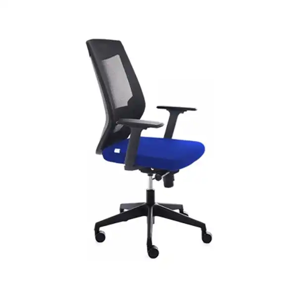 SILLA OFICINA RD-908-3 AZUL TELA IGNIFUGA RESPALDO POLIMERO NEGRO ROCADA SILLA OFICINA RD-908-3 AZUL TELA IGNIFUGA RESPALDO POLIMERO NEGRO ROCADA