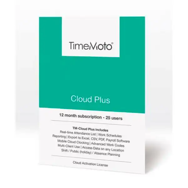 SAFESCAN SOFTWARE TIMEMOTO 12 MESES 25 USUARIOS MODELO CLOUD PLUS* SAFESCAN SOFTWARE TIMEMOTO 12 MESES 25 USUARIOS MODELO CLOUD PLUS*