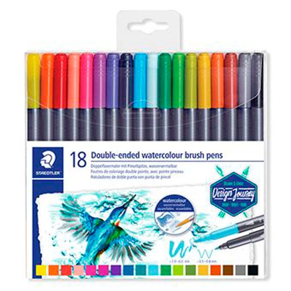 ROTULADORES STAEDTLER 3001 TB18 DOBLE PUNTA LETTERING BRUSH 18 UDS ROTULADORES STAEDTLER 3001 TB18 DOBLE PUNTA LETTERING BRUSH 18 UDS