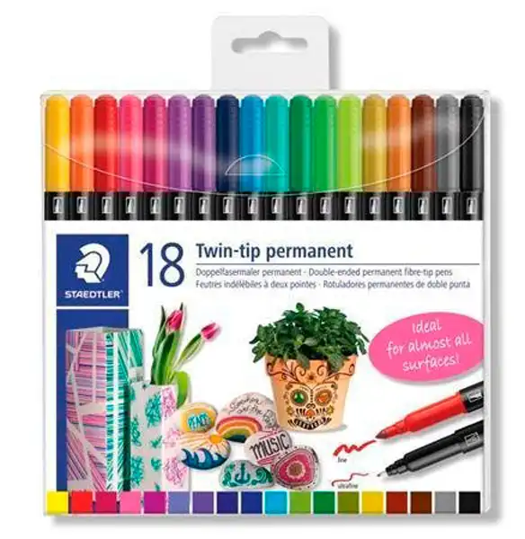ROTULADOR STAEDTLER DOBLE PUNTA PERMANENTES 3187 18UDS ROTULADOR STAEDTLER DOBLE PUNTA PERMANENTES 3187 18UDS