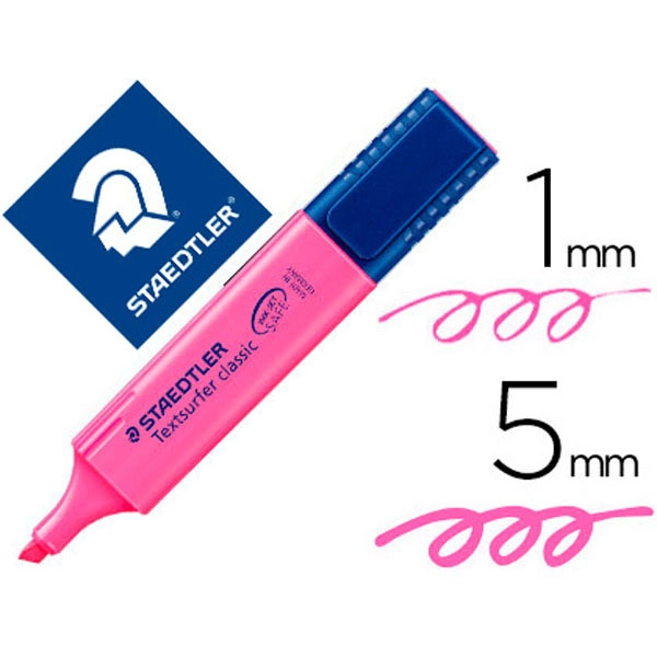 ROTULADOR TEXTSURFER CLASSIC STAEDTLER ROSA 364-23 ROTULADOR TEXTSURFER CLASSIC STAEDTLER ROSA 364-23