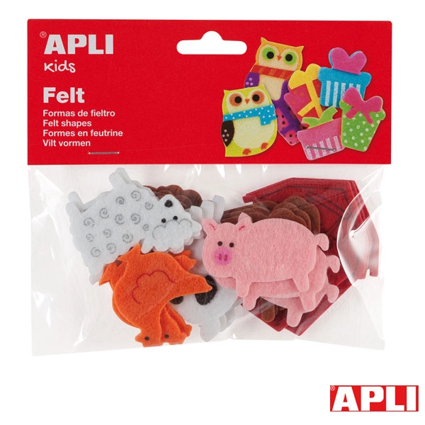 FIELTRO FIGURAS ANIMALES BOLSA DE 18 UDS 13785 APLI FIELTRO FIGURAS ANIMALES BOLSA DE 18 UDS 13785 APLI