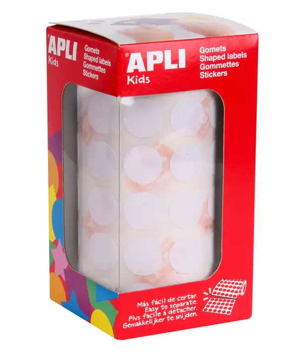 GOMETS REDONDOS 15 MM EN ROLLOS COLOR BLANCO APLI (11904) GOMETS REDONDOS 15 MM EN ROLLOS COLOR BLANCO APLI (11904)