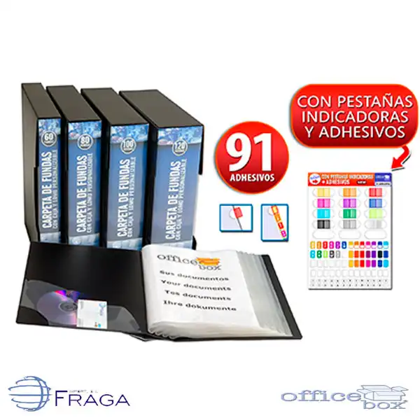 CARPETA OFFICE BOX 80 FUNDAS PERSONALIZABLE A4 NEGRO (14867) CARPETA OFFICE BOX 80 FUNDAS PERSONALIZABLE A4 NEGRO (14867)