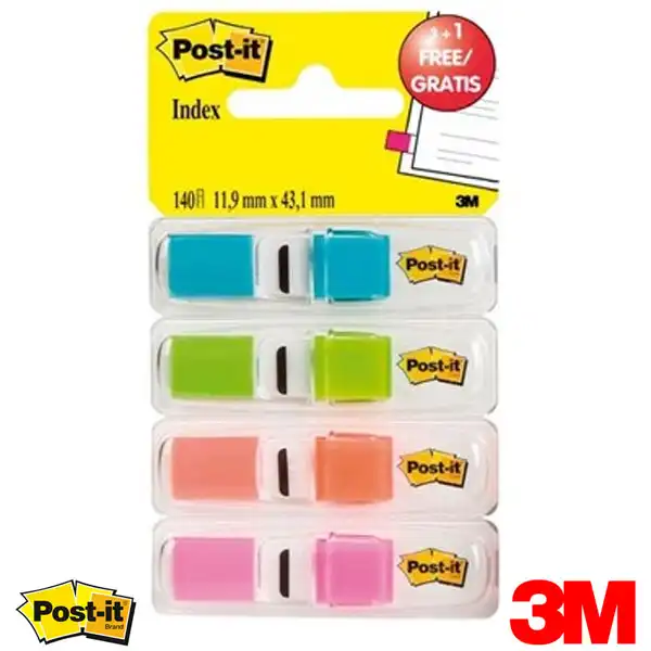 INDEX POST-IT PACK 3+1 DISPENSADORES 35 INDEX PEQ. (39955) INDEX POST-IT PACK 3+1 DISPENSADORES 35 INDEX PEQ. (39955)