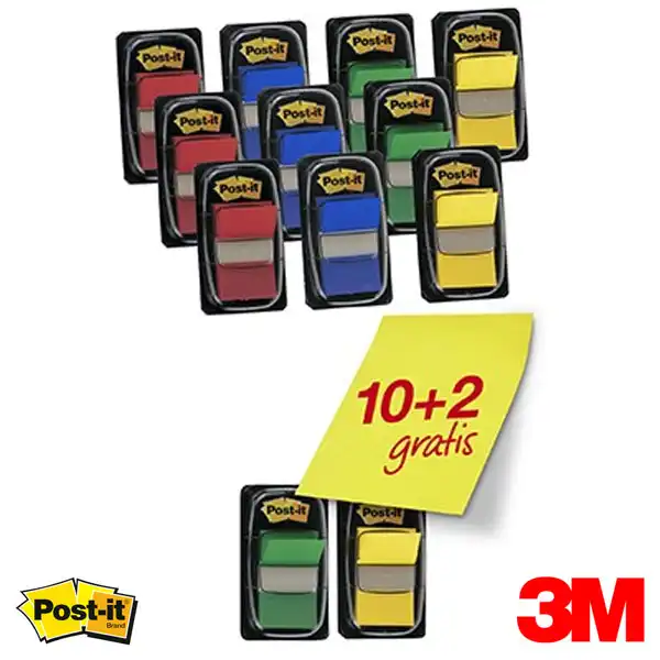 INDEX POST-IT PACK MIXTO DOBLES 10+2 GRATIS 3M (FT600003527) INDEX POST-IT PACK MIXTO DOBLES 10+2 GRATIS 3M (FT600003527)